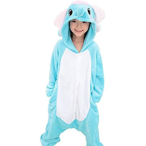 Barne Unisex Pyjamas Onesie Cosplay Kostyme Dyr Nattøy Elephant 125to140cm