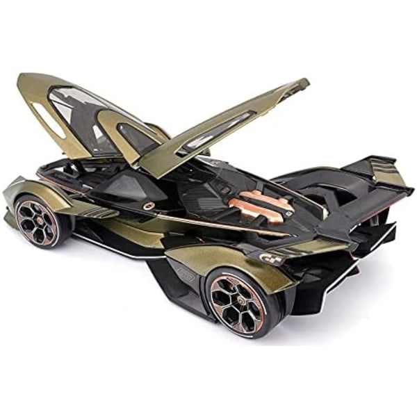 1/22 Støbt model i skala kompatibel med Lamborghini Replica V12 Vision Gran Turismo Metal Sports Car Model Grøn