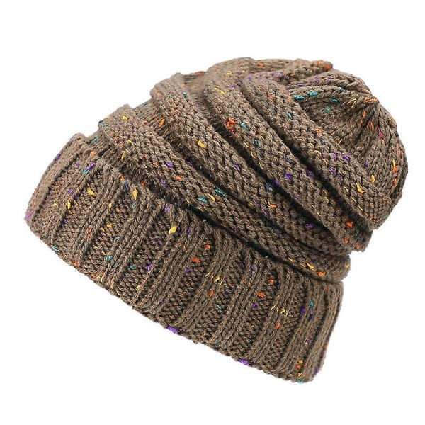 Ny stil strikket lue for kvinner, varm ulllue Hot Style Pile Hat Vinterlue Khaki