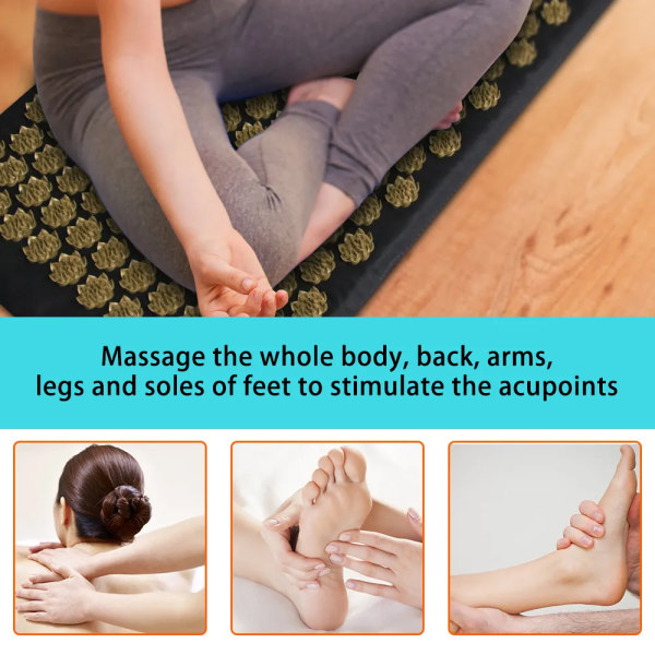 Pranamat Eco Lotus Spike Mat Akupunktur Massagekudde Kuznetsov Applikator för Nacke Fot Rygg Yoga Akupressur Massagematta