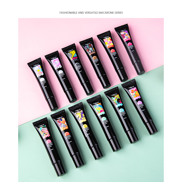 Gel nagellack 10 ml nagelkonst UV-gellack för nagelstämpelplatta 12 färger