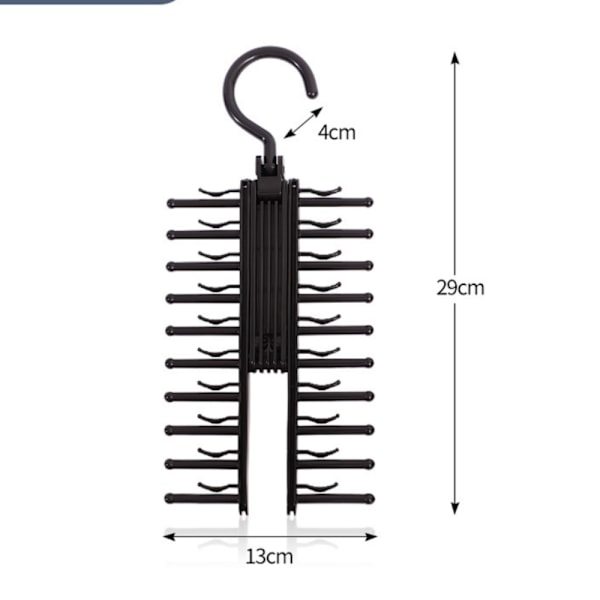 Slipshållare, justerbar Cross X slipshållare 20 slipsar bälte halsdukar krok galge arrangör med halkfria klämmor för slips, bälte, halsduk