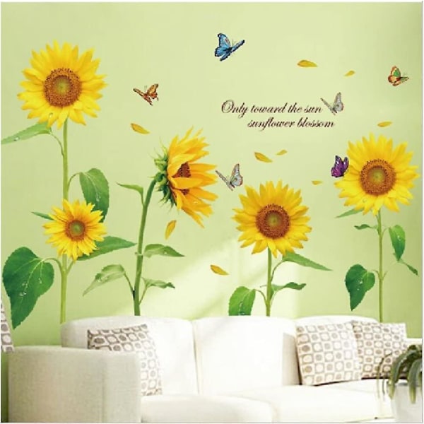 Cartoon Solros Tapet Baby Flickor Rum Decor