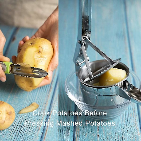 Kartoffelpresser Kartoffelpresser Kartoffelmoser Robust Rustfrit Stål Køkken Skræller