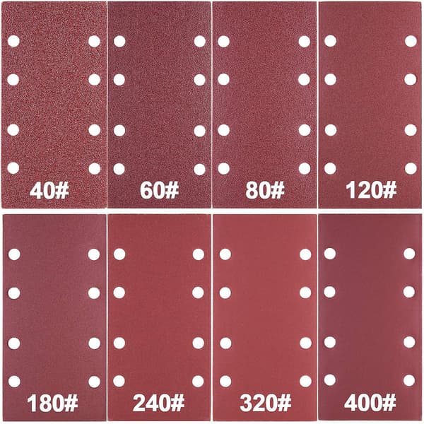 120 Grit Sander Sandpaper Sheet, 8 Hål, 185 X 95mm Sandpapper Pad, Hook & Loop Sandpapper, 20 Pack 120 grit