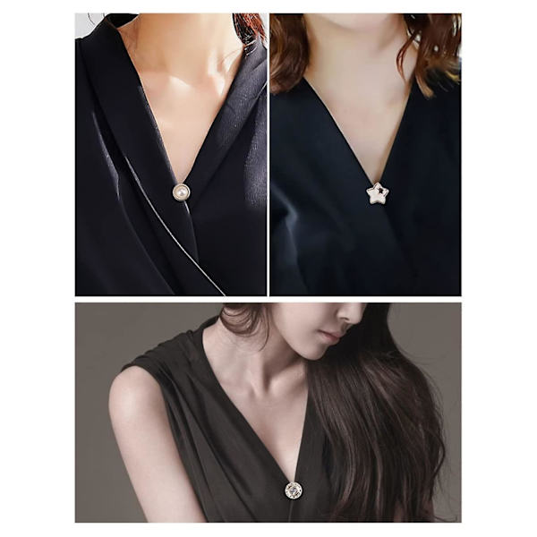 20 stk. Dame Skjorte Brosche Knapper Perle Ingen Sy Knapper Pins Sikkerhed Rhinestones Mini Brosche Pins