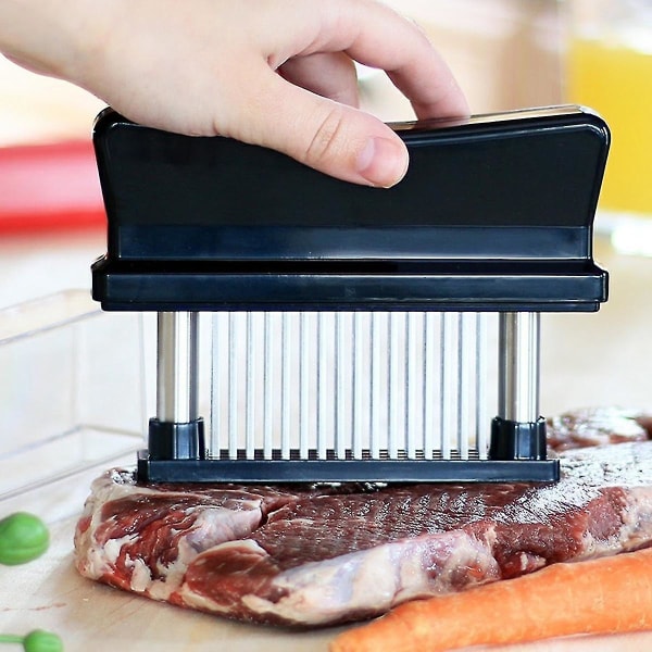 Meat Tenderizer Tool 48 Ultra Sharp Needle Stainless Steel Blades Kitchen Tool For Chicken Steak Beef Pork Fish Make A Difference In Tenderness (black