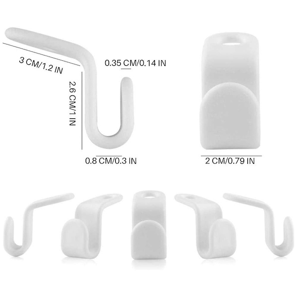 30 stk. Tøjstangsforbindelseskroge Mini Kaskade Stak Til Skab Garderobe Pladsbesparende 50pcs