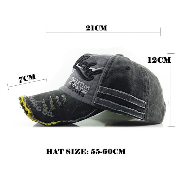 Graffiti tekst baseball caps vasket lue denim solhatt