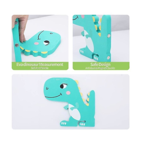 3D magnetisk måler for barnets vekst, veggdekor som kan fjernes dinosaur