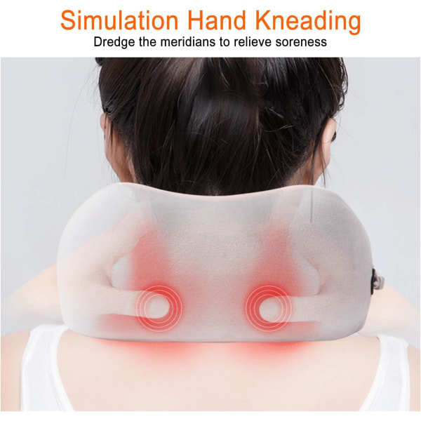 Nackmassager massagekudde cervikal massage lindra muskelsmärta U-formad massagekudde för hem rosa