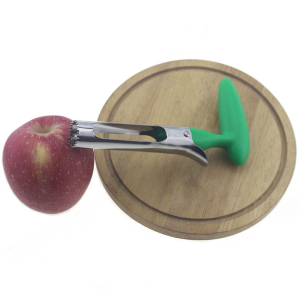 Äppelurtagare 17,5*10CM, grön äppelurtagare med ABS-handtag och tandat blad i rostfritt stål, äppelurtagare