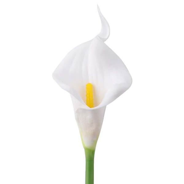 10 st Elegant Livsliknande Real Touch Artificiell PU Calla Lily Blombuketter White