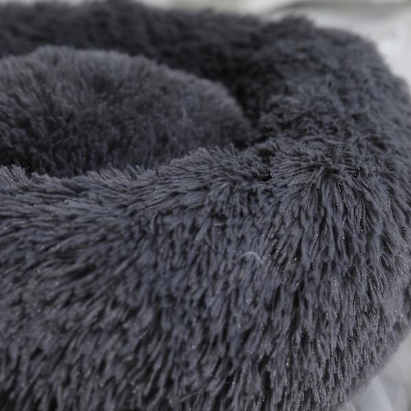 Dyre seng 40 cm rund donut blød, skridsikker og vaskbar - Hunde og katte lysegrå seng til hunde seng til katte sofa til hunde sofa til hunde