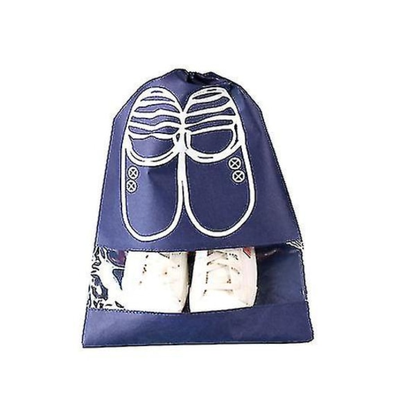 10 stk. reiseskoposer, store skoposer i non-woven stoff navy