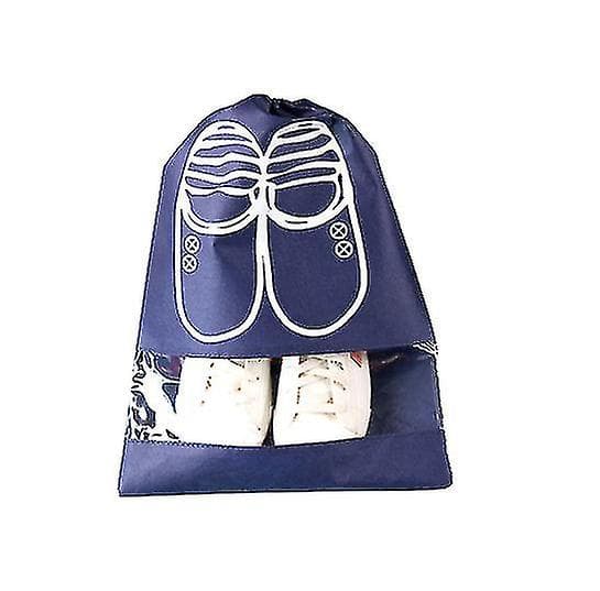 10 stk. Rejsetøjsposer Store Non-woven Sko Opbevaringspose navy