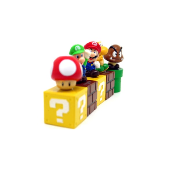 5 st/set Super Mario Bros spelfigurer leksaker Luigi Yoshi Bowser PVC modell samling barn leksak mini figurer julklappar