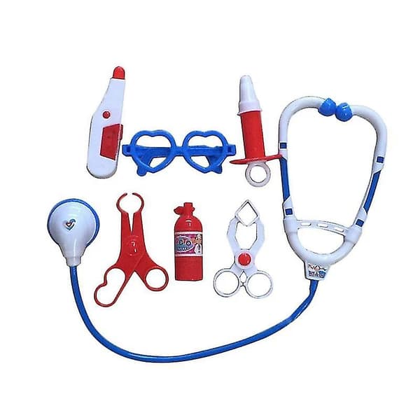 7 st simuleringssjukhus låtsaslek doktor för barn rollspel leksak Blue