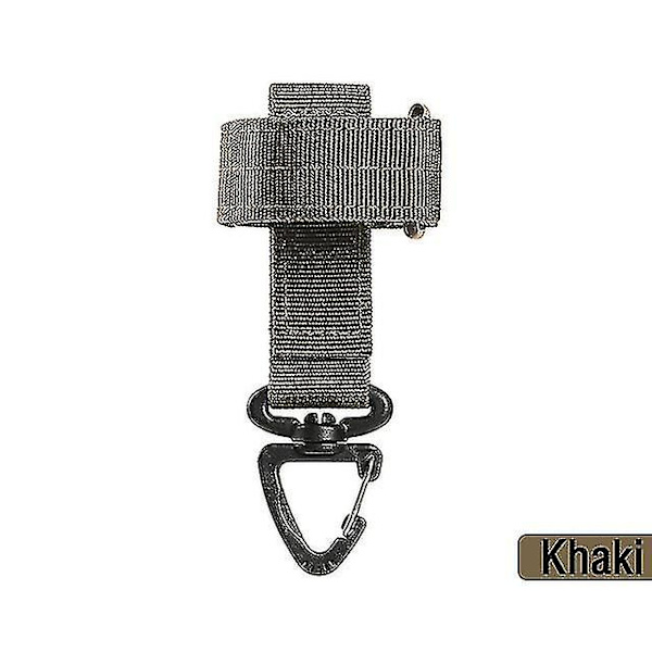 Ny multifunktionell nylonhandskar krok arbete säkerhetsklämma utomhus taktisk klättring rep anti-förlorad camping hängande spänne Khaki