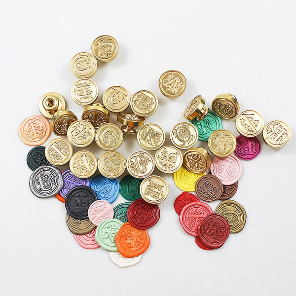 Elite Messing Retro Alfabet Initialer Voksstempling Stempel 26 Bokstaver A-z Voksstempel Stempel For Postdekorasjon Diy Kortlaging H