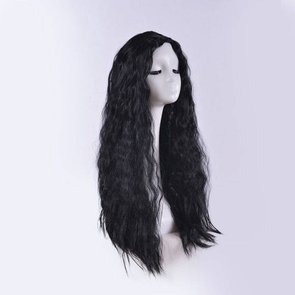 Women's wig black curly wavy fiber heat-resistant afr