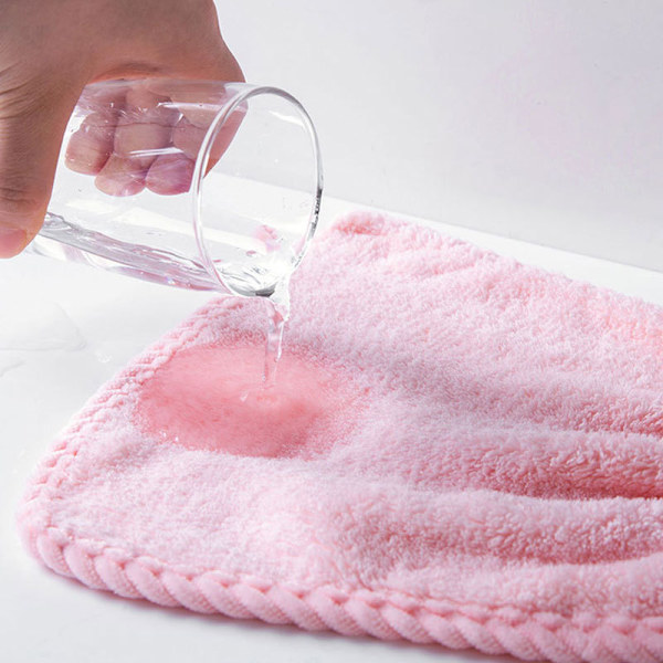 Pink Børnehåndklæde Hængende Håndklæde Dyr Vaskeklud Søde Absorberende Mikrofiber Håndklæder Ansigtshåndklæder med Hængende Løkke