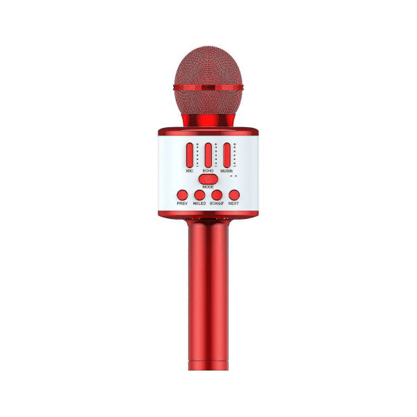Bärbar leksak för barn Röd Bluetooth-mikrofon Karaoke