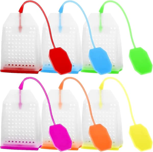 6-pack silikonteinfuser, återanvändbara säkra lösa tebladspåsar sil