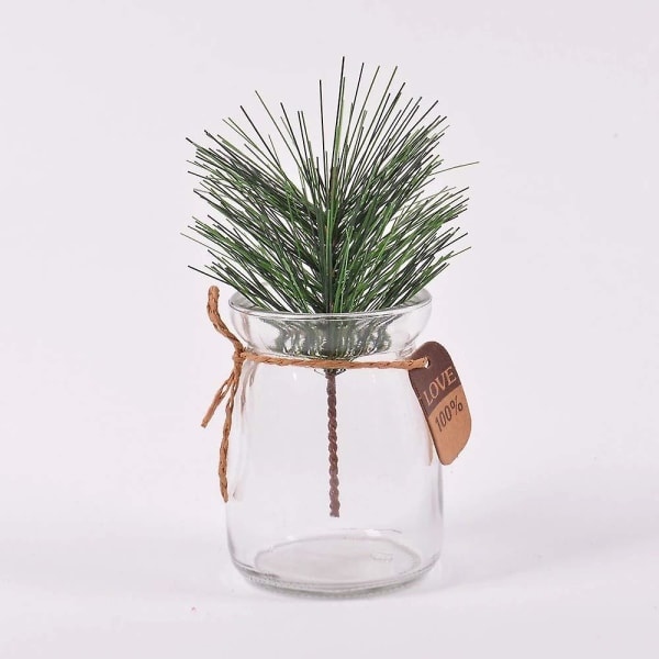 12 kpl 24*8cm Tekoisia vihreitä mäntyneulasia Oksat Pienet mäntyoksia Varret Poiminnat Seppeleille Lomapäivän koristelu 24*12cm