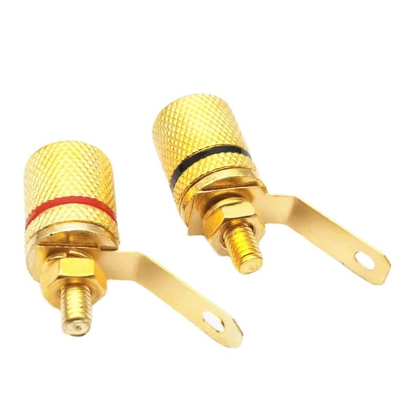 Kobberbelagt højttalerterminal bananplugs højttalerlydterminal Budweiser blok 4mm 2 stk.