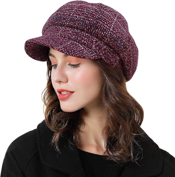 Mote kvinners beret åttekantet lue høst og vinter casual