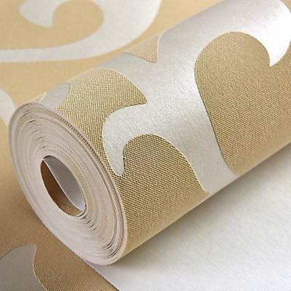 Europæisk stil luksus damask non-woven 3d tapet simpelt præget væg rulle papir lodret soveværelse hjem dekoration Beige