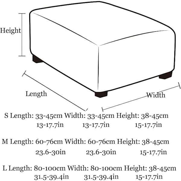 Stretch Fodskammel Betræk, Skammel Beskyttelsesbetræk Med Elastisk Bund, Støvtæt, Aftagelig, Vaskbar Fodstøtte Pouf Betræk, Ottoman Betræk Dark Gray