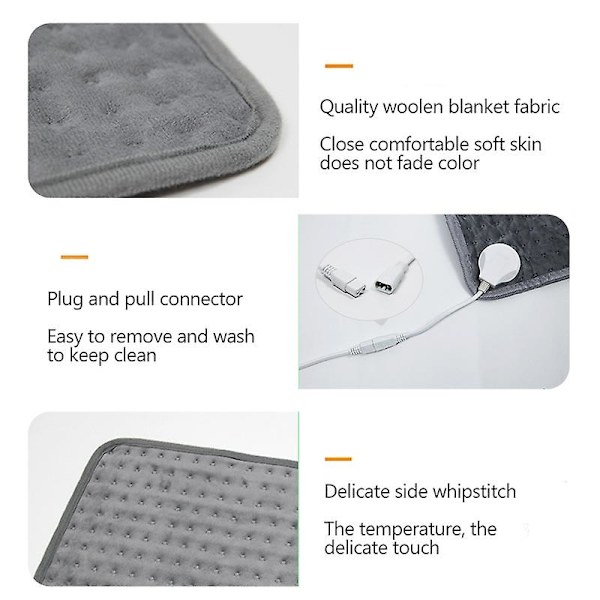 Elektrisk filt - Stor värmefilt, maskintvättbar fleece med digital fjärrkontroll 30cm*40cm US