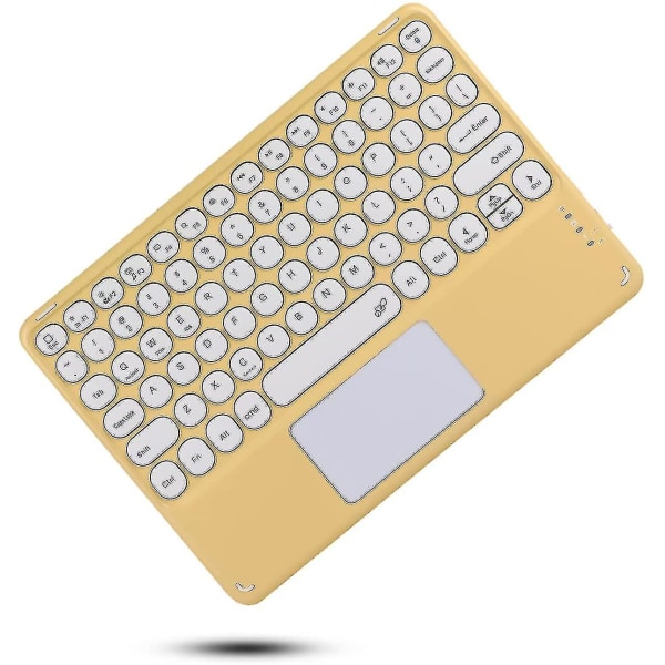 Ipad Pro 12,9-tommer aftagelig touch Bluetooth rundt tastatur etui Yellow