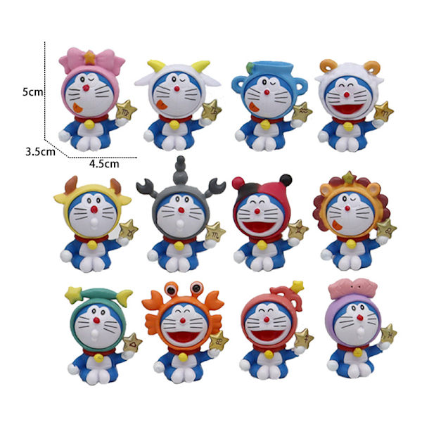 12 stk. søde Doraemon 12 stjernetegnsfigurer Tink