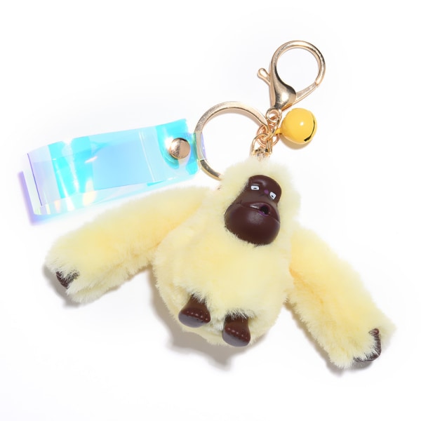 Ljusgrå Kreativ Söt Gorilla Plysch Nyckelring