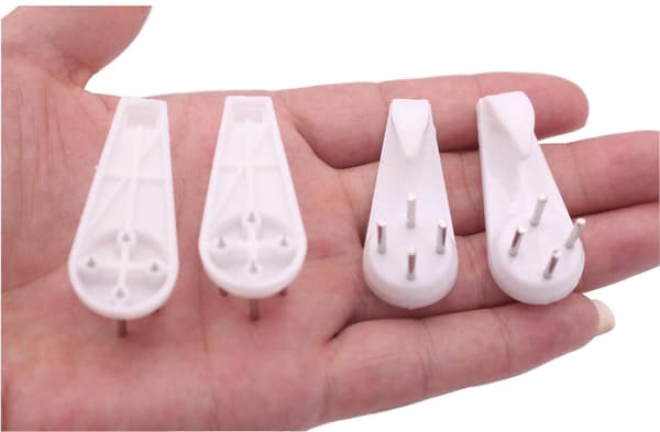 10 st plast vita hållbara Hardwall Hanger Multi-purpose Non-trace Hook Används för hårdvarufästen Sömlös baksida