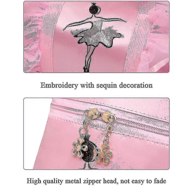Sød ballet dansetaske Kidstutu kjole dansetaske, piger personlig vandtæt taske Ballerina duffeltaske Pink