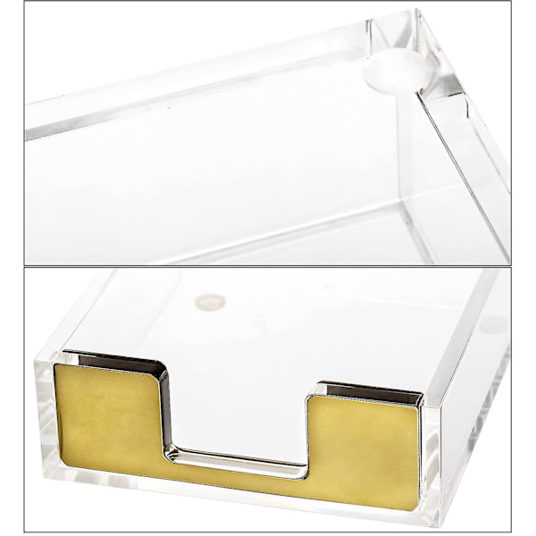 2 stk. Akryl Notitsblokholder, Moderne Klar Notitspapirholder Dispenser Memo Holder Stand Cube Skrivebord