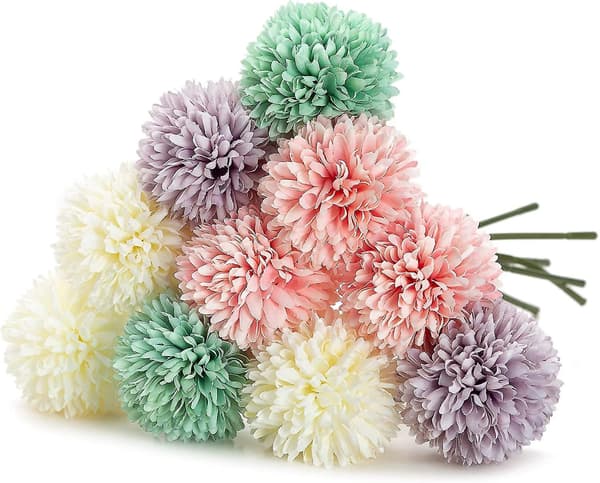 Silkeblomster med stilke, kunstige blomsterdekorationer Assorted