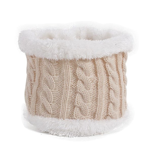 Ullmössa för småbarn Enfärgad Vinter Twist Enkel Pom Pom Stickad Mössa Beige