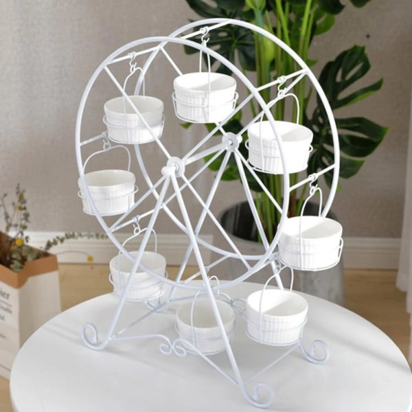 Metallisk pariserhjul cupcake-stativ bryllup bursdagsfest kake stativ display stativ