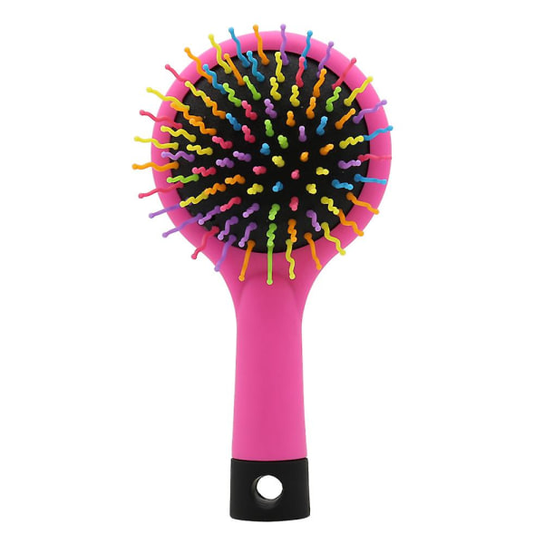 2 Pcs Portable Rainbow Hair Brushes,massage Anti-static Curly Hair Smooth Comb,pink