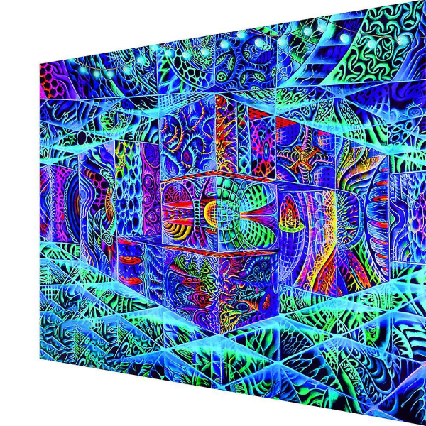 3D Space Trippy Gobelin Psykedelisk Vægophæng Sengetæppe Hjemmeindretning 150x130cm