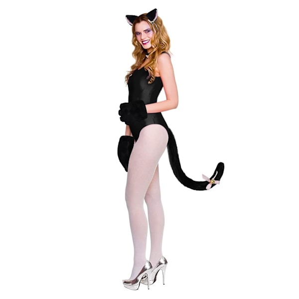 Kattöron Hårbåge Krage Svans Tassar Handskar Cosplay Söt Rosett Liten Klocka Maskeraddräkt Set För Vuxna Och Barn