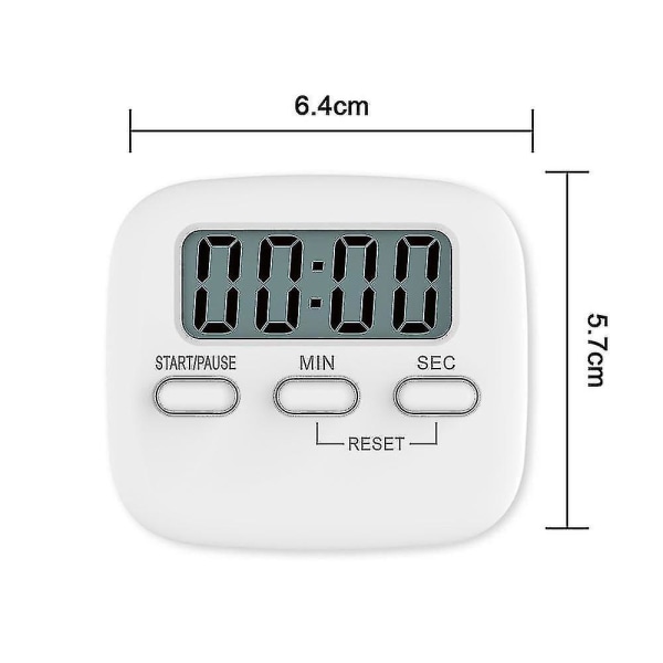 Digital kjøkkenur for matlaging, multifunksjonell elektronisk timer - hvit