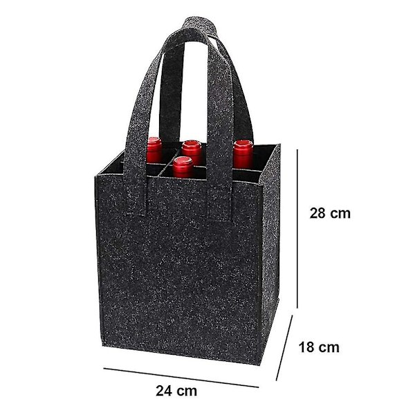 Återanvändbara matkassar för resor, perfekt present till vinälskare Dark gray