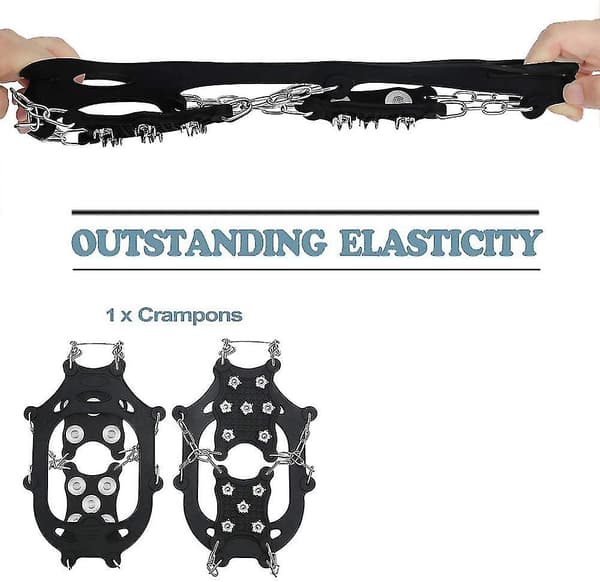 Crampons sko pigger med 12 pigger, is pigger for støvler, sko klør L