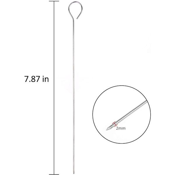 20 cm rostfria grillspett, cocktailstickor, grönsaksspett återanvändbara Martiniglasplock 50 st